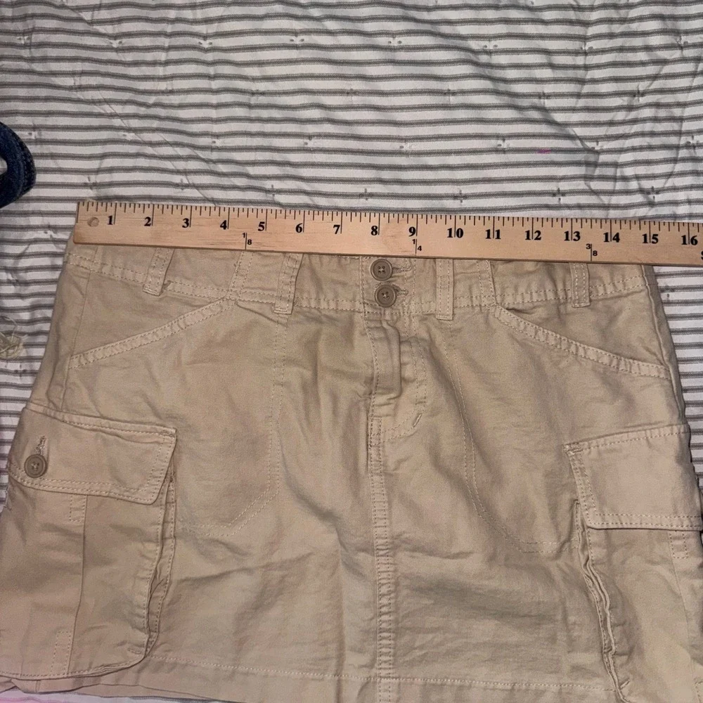 Brandy Melville Khaki Cargo Mini Skirt Tan Utility Y2K Low Rise‎ Streetwear